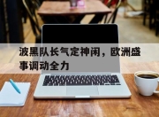 APP下载-波黑队长气定神闲，欧洲盛事调动全力